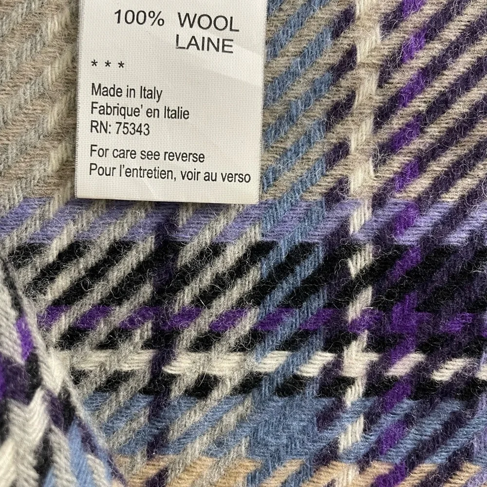 FIORI DI FIRENZE Plaid Oblong Wool Scarf